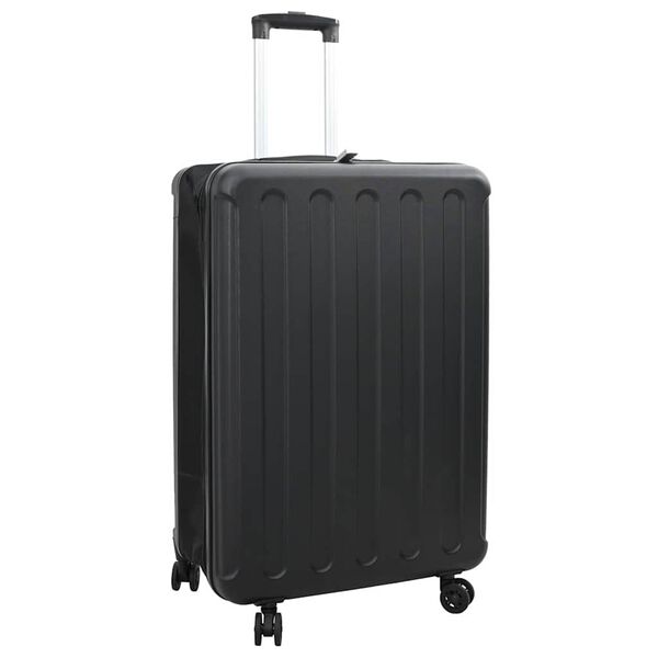 vidaXL Suitcase Folding with Lock Black 50 x 30 x 76 cm ABS Plastic