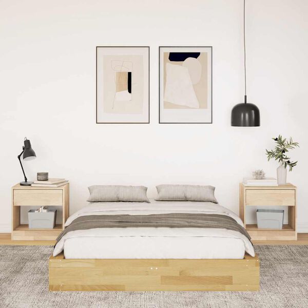 vidaXL Bed Frame without Mattress 120x190 cm Solid Wood Oak