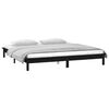 vidaXL LED Bed Frame without Mattress Black 200x200 cm Solid Wood