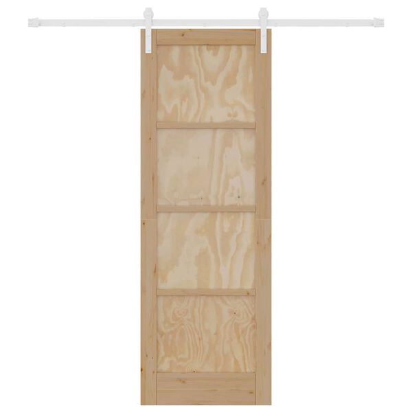 vidaXL Sliding Door Brown 73.5 x 211 cm Solid Pine Wood