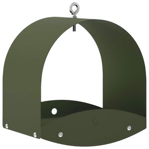 vidaXL Hanging Bird Feeder Steel Olive Green