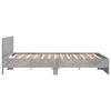 vidaXL Bed Frame with LED without Mattress Concrete Grey 200x200 cm