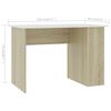 vidaXL Desk White and Sonoma Oak 110x60x73 cm Engineered Wood