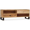 vidaXL Tv Cabinet | Natural Mango Wood | Solid Mango Wood and Steel | Medium