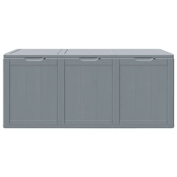 vidaXL Garden Storage Box 270L Grey PP Wood Look