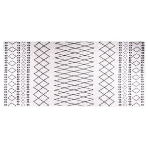 vidaXL Rug Washable 80x300 cm Black and White Anti Slip