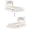 vidaXL Bookcase Bed without Mattress White 75x190 cm Small Single Solid Wood Pine