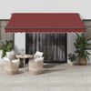 vidaXL Manual Retractable Awning Burgundy 400x350 cm