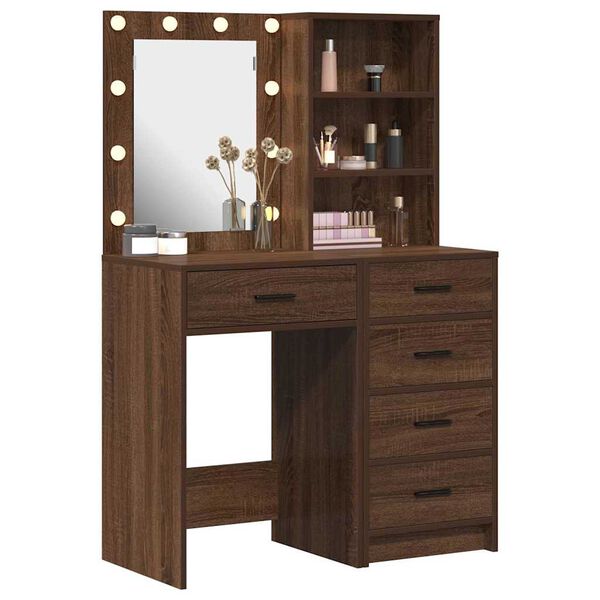 vidaXL Dressing Table 2 pcs Brown 50 x 41 x 135 cm Engineered wood