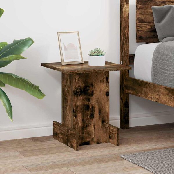 vidaXL End Table Smoked Oak 35.5 x 35 x 40 cm Engineered Wood