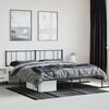 vidaXL Metal Bed Frame without Mattress with Headboard Black 200x200cm