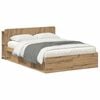 vidaXL Bed Frame with Storage Artisan Oak 135 x 190 cm Engineered Wood