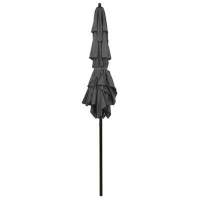 vidaXL 3-Tier Parasol with Aluminium Pole Anthracite 2x2 m