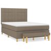 vidaXL Box Spring Bed with Mattress Taupe 140x200 cm Fabric