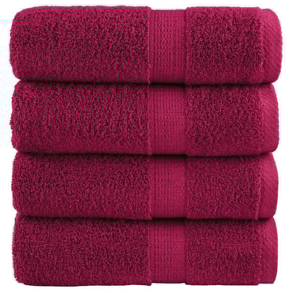 vidaXL Premium Guest Towels "SOLUND" 4 pcs Bordeaux 30x50 cm 600 gsm
