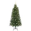 vidaXL Artificial Christmas Tree with 300 LEDs Green 180 cm PE and PVC