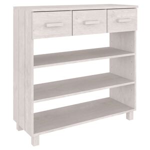 vidaXL Console Table "HAMAR" White 90x35x90 cm Solid Wood Pine