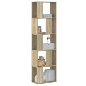 vidaXL Bookcase 5-Tier Sonoma Oak 45x23,5x162,5 cm Engineered Wood