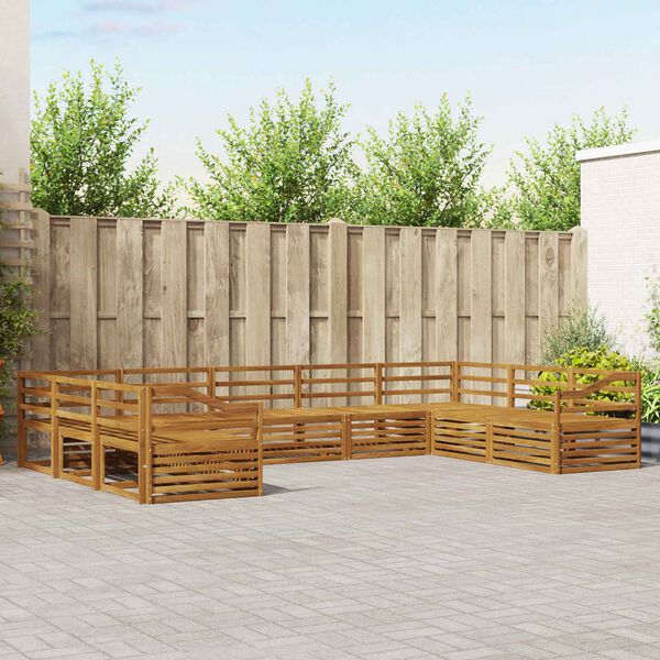 vidaXL Sofa Sets 9 pcs Natural Solid Acacia Wood