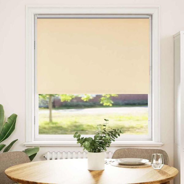 vidaXL Roller Blind Blackout Beige 110x130 cm Fabric Width 105.7 cm Polyester
