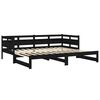 vidaXL Pull-out Day Bed without Mattress Black 2x(80x200) cm