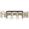 vidaXL Garden Dining Set 9 pcs Beige Poly Rattan