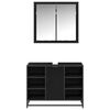 vidaXL Bathroom Furniture Set 2 pcs Black oak Engineered wood