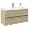 vidaXL 2 Piece Bathroom Furniture Set Ceramic and Engineered Wood