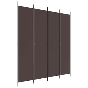vidaXL 4-Panel Room Divider Brown 200x220 cm Fabric