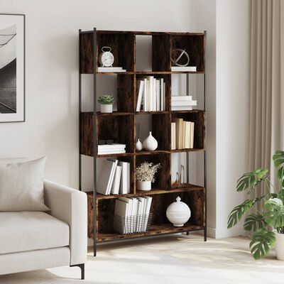 vidaXL Bookcase Smoked Oak 102x28x172 cm Engineered Wood