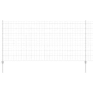 vidaXL Euro Fence with Post 10 x 1.2 m Galvanised Steel Silver Mesh