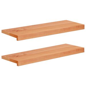 vidaXL Stair Treads 2 pcs 70 x 25 x 2 cm Varnish Solid Beech Wood