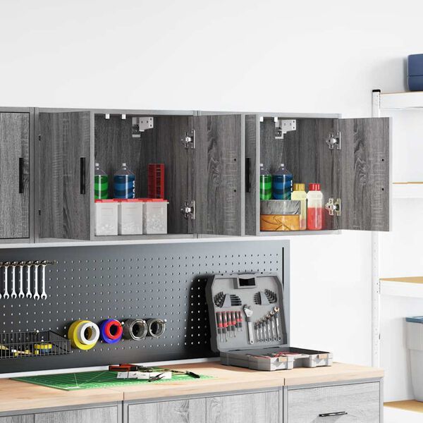 vidaXL Garage Wall Cabinets 2 pcs Grey Sonoma Engineered Wood