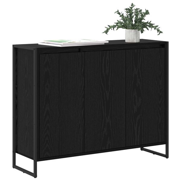 vidaXL Side Cabinet Black Oak 96.5 x 30 x 75 cm Engineered Wood