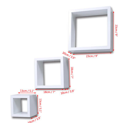 Cube shelf set of 3 White