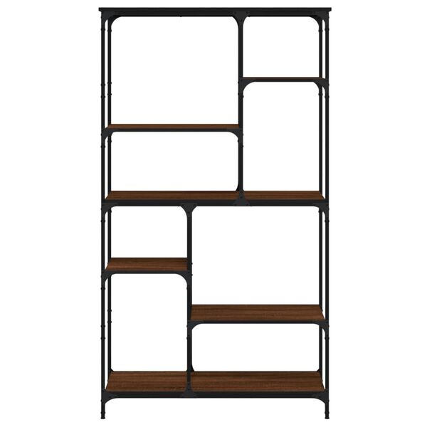 vidaXL Bookshelf Brown Oak 99x35.5x176 cm Engineered Wood and Steel