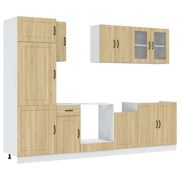 vidaXL 8 Piece Kitchen Cabinet Set Lucca Sonoma Oak Engineered Wood