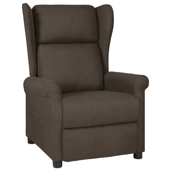 vidaXL Recliner Chair Dark Brown Fabric