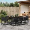 vidaXL Garden Dining Set 9 pcs Black Poly Rattan