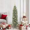 vidaXL Artificial Slim Christmas Tree Green and white 150 cm