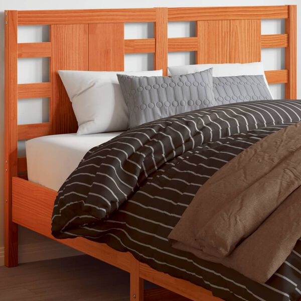 vidaXL Headboard Wax Brown 135 cm Solid Wood Pine