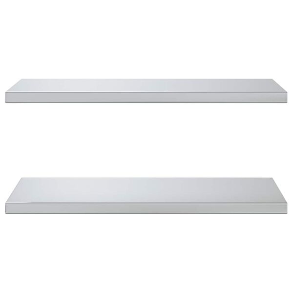 vidaXL Wall Shelves 2 pcs 75x40 cm Silver Stainless Steel