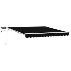 vidaXL Retractable Awning Black 300 x 250 cm Fabric and Aluminium