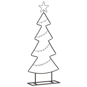 vidaXL Metal Christmas Tree with Stand Black 90 cm Steel