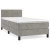 vidaXL Box Spring Bed with Mattress Light Grey 100x200 cm Velvet