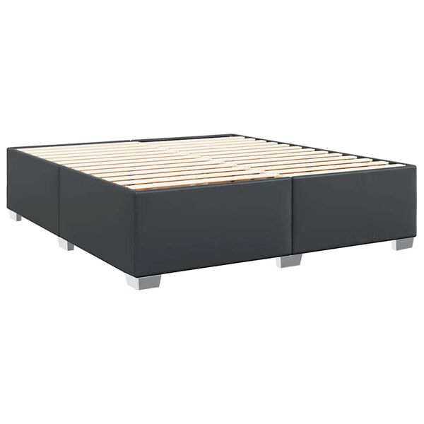 vidaXL Bed Frame without Mattress Black Super King Faux Leather