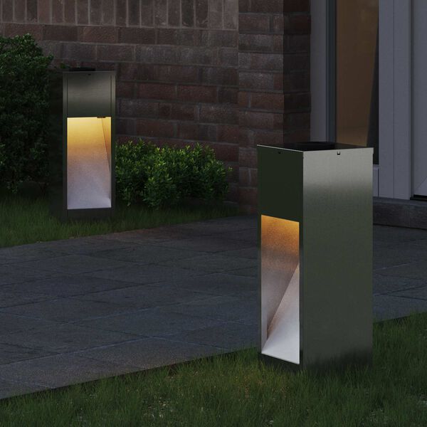 vidaXL Solar Led Pathway Light 2 pcs Galvanized Galvanized