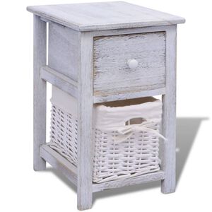 vidaXL Bedside Cabinet Wood White