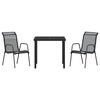 vidaXL Garden Dining Set 3 pcs Black Powder-Coated Steel