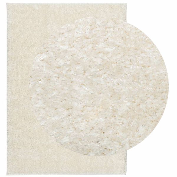 vidaXL Rug ISTAN High Pile Shiny Look Cream 120x170 cm
